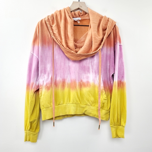 Young Fabulous & Broke Women's Sunset Ombre Cowl Neck Hooded Sweater NWT Size XS - Picture 2 of 6